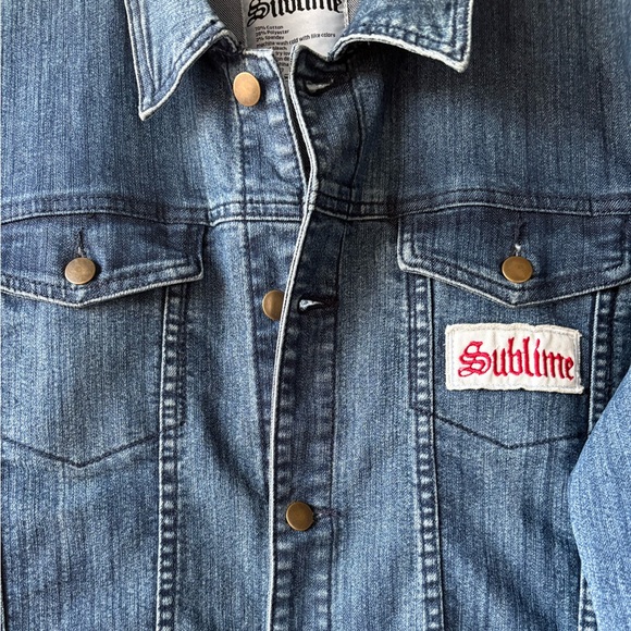 Sublime Brand Licensed Denim Jacket w/ Logo Patch and Large Sun Patch (Men’s XL) - Picture 9 of 10